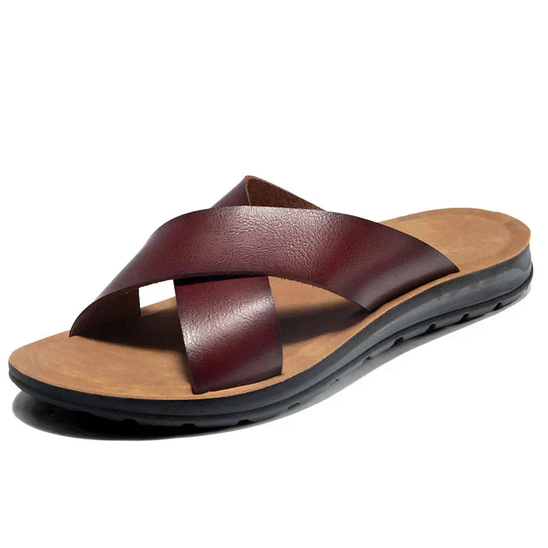 Italienische Herren-Leder-Pantoletten – Lorenzo
