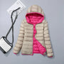 Wendbare Daunenjacke mit Kapuze – Soraya