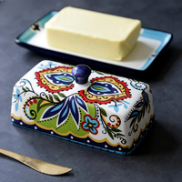 Handbemalte Butterdose im toskanischen Stil - TuscanCharm