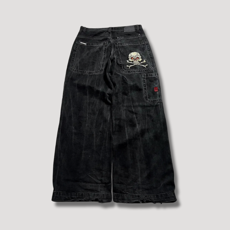 Schwarze Baggy-Jeans mit Hoher Taille – Raven