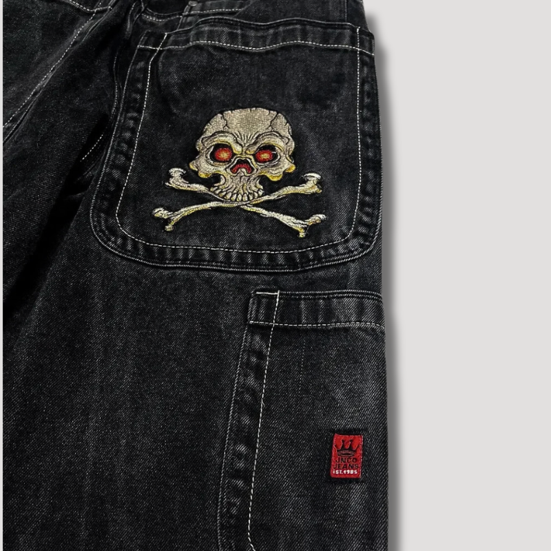 Schwarze Baggy-Jeans mit Hoher Taille – Raven