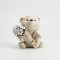 Schattig Beertje Met Bloemenboeket - TeddyBloom