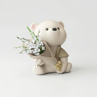 Schattig Beertje Met Bloemenboeket - TeddyBloom