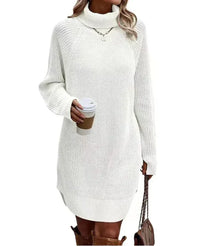 Herbstliches Strickkleid mit Rollkragen – Maris