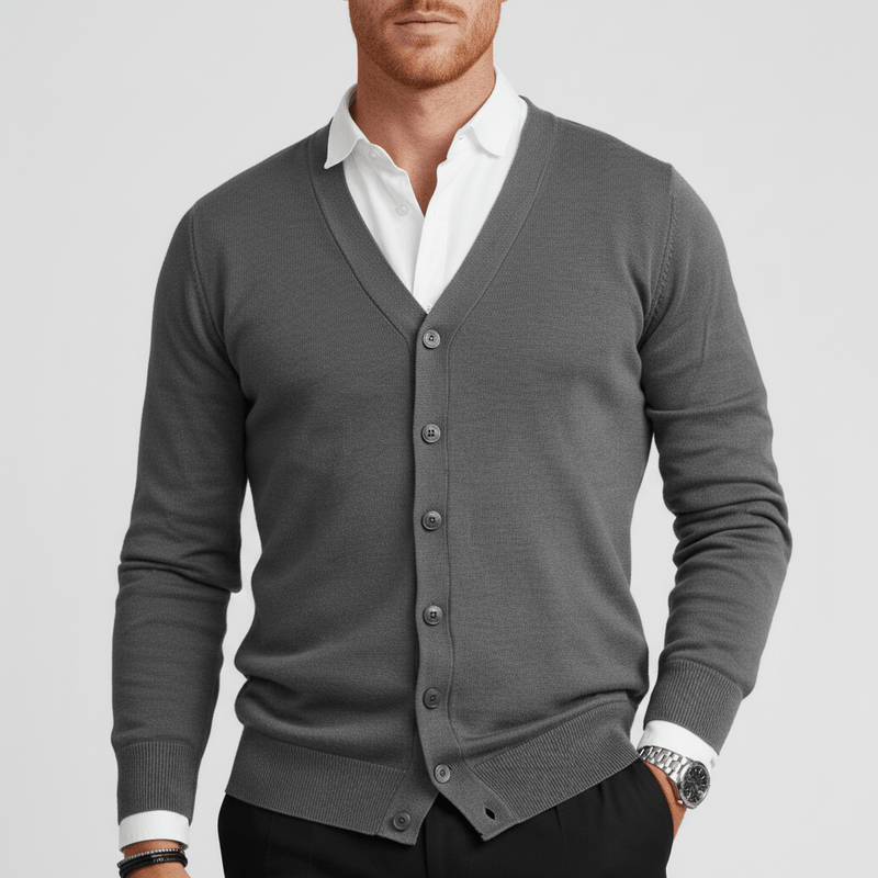 Schmal Geschnittene Strickjacke Mit Langen Ärmeln - Devin