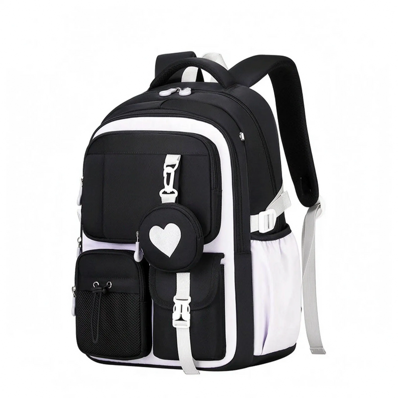 Schulrucksack Mit Geometrischem Muster Und Vielen Fächern - Kinetox