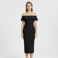 Schulterfreies Midi Kleid - Letizia