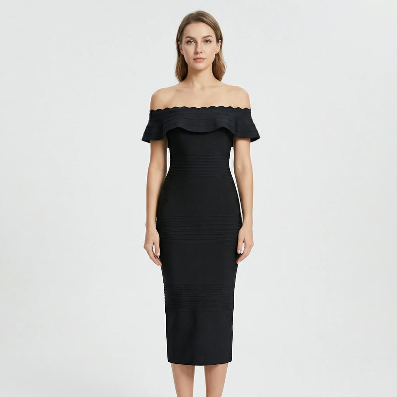 Schulterfreies Midi Kleid - Letizia