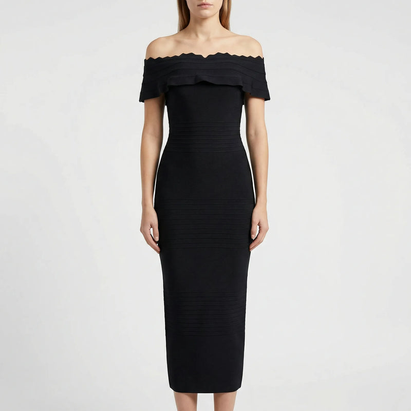Schulterfreies Midi Kleid - Letizia