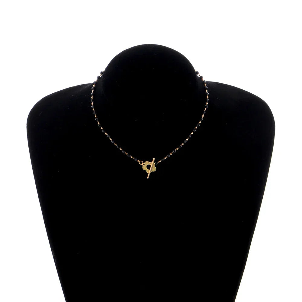 Schwarze Kristallhalskette - CrystalJewelry
