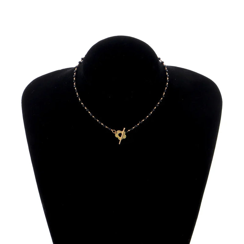 Schwarze Kristallhalskette - CrystalJewelry