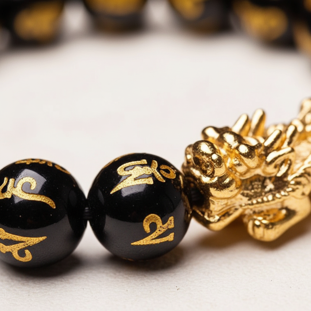 Schwarzes Obsidian-Armband - WealthObsidian