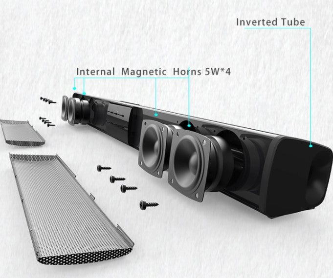 Kabelloses Bluetooth-Soundbar-Stereolautsprechersystem mit FM & USB – CineWave