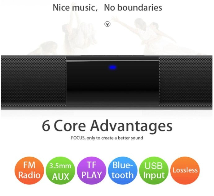 Kabelloses Bluetooth-Soundbar-Stereolautsprechersystem mit FM & USB – CineWave