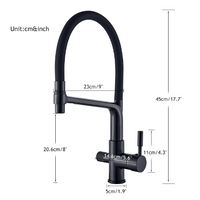 Küchenarmatur mit Doppel-Auslauf und Wasserfiltration – PureFlow Duo