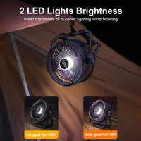 Campingventilator mit 20000mAh Akku, LED-Licht & Fernbedienung – WindMate