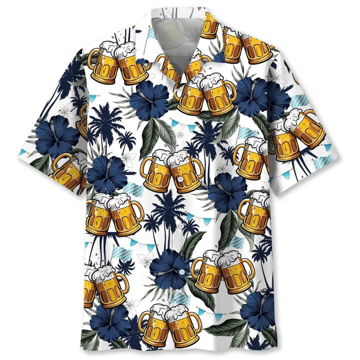 Hawaii-Hemd mit Bier- & Brezn-Muster – FeierLaune Oktoberfest 2025