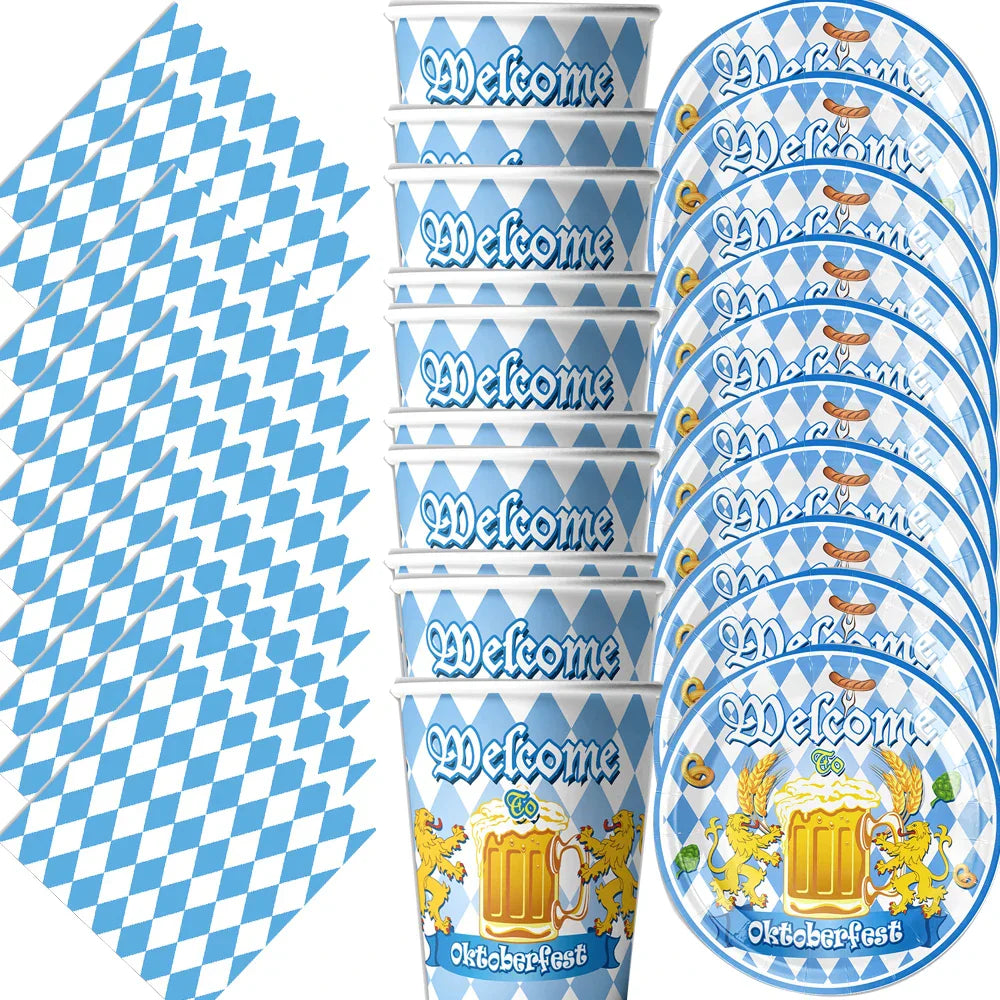 Einweg-Partygeschirr Set im Oktoberfest-Design (60-teilig) – WillkommenSet Oktoberfest 2025