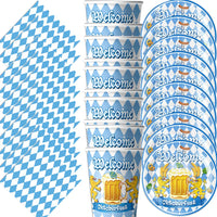 Einweg-Partygeschirr Set im Oktoberfest-Design (60-teilig) – WillkommenSet Oktoberfest 2025