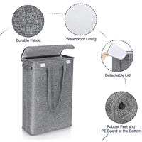 45L Slim Wäschekorb mit Deckel – Neris