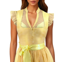 Dirndl Bluse mit Volantärmeln – Leni Oktoberfest 2025