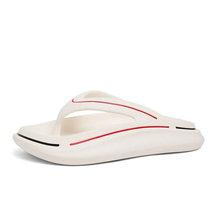 Weiße ultraleichte Unisex Sommerschlappen mit Memory-Foam-Sohle – Jureo