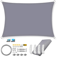 Wasserfester rechteckiger Sonnenschutzsegel mit UV-Schutz und Montagesets – ShadeGuard