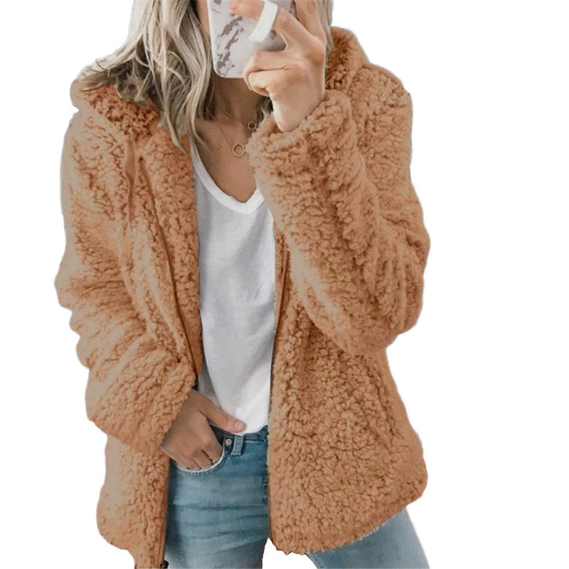 Damen Teddy-Fleece-Mantel – Liora