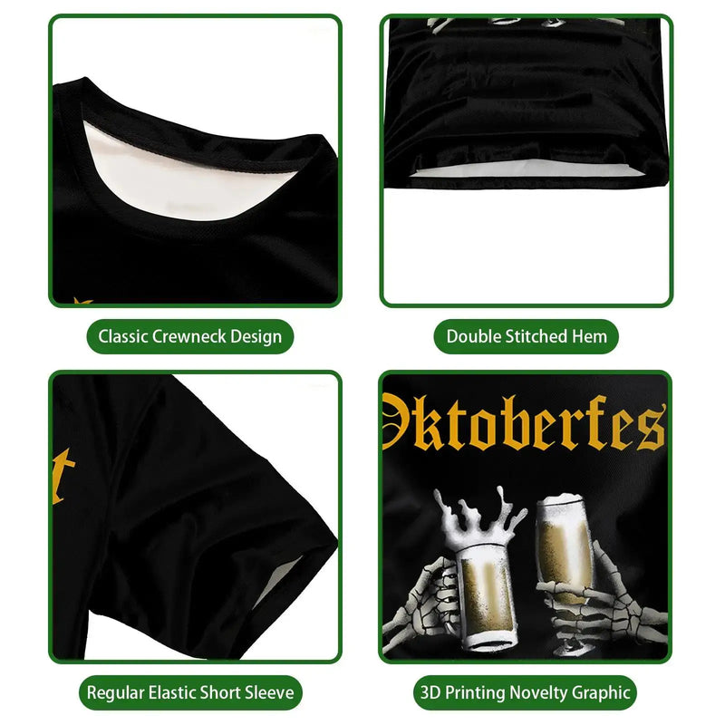 T-Shirt mit Skelett-Motiv – ProstGeist Oktoberfest 2025