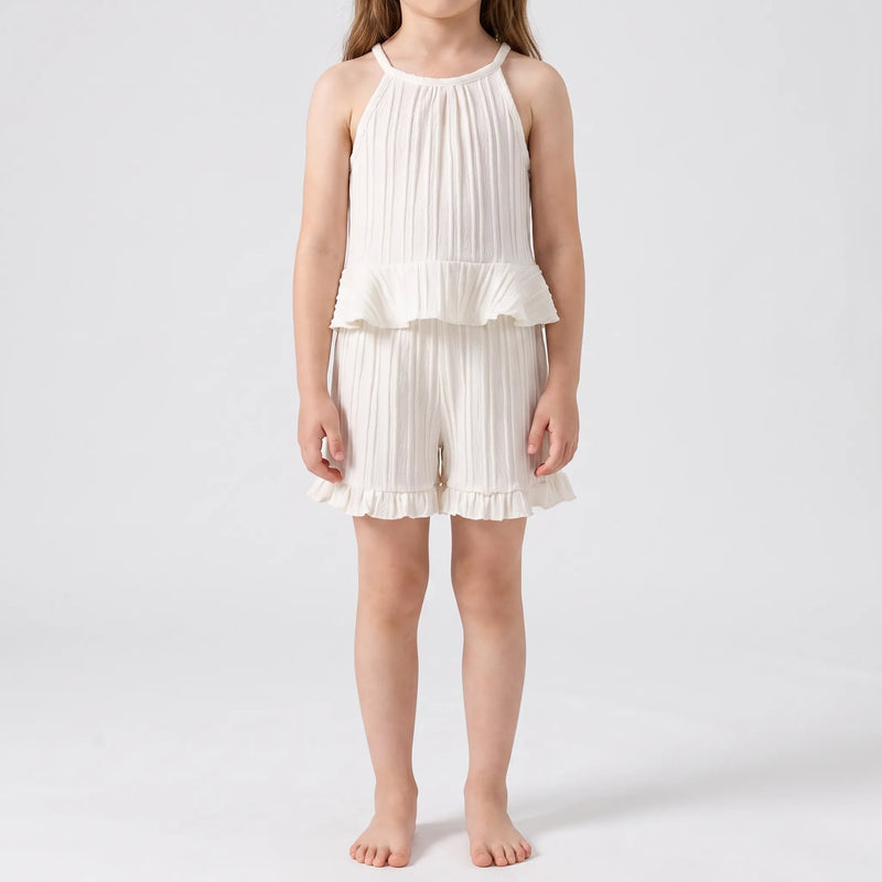 Set Aus Ärmellosem Rüschentop Und Shorts - Glimmera