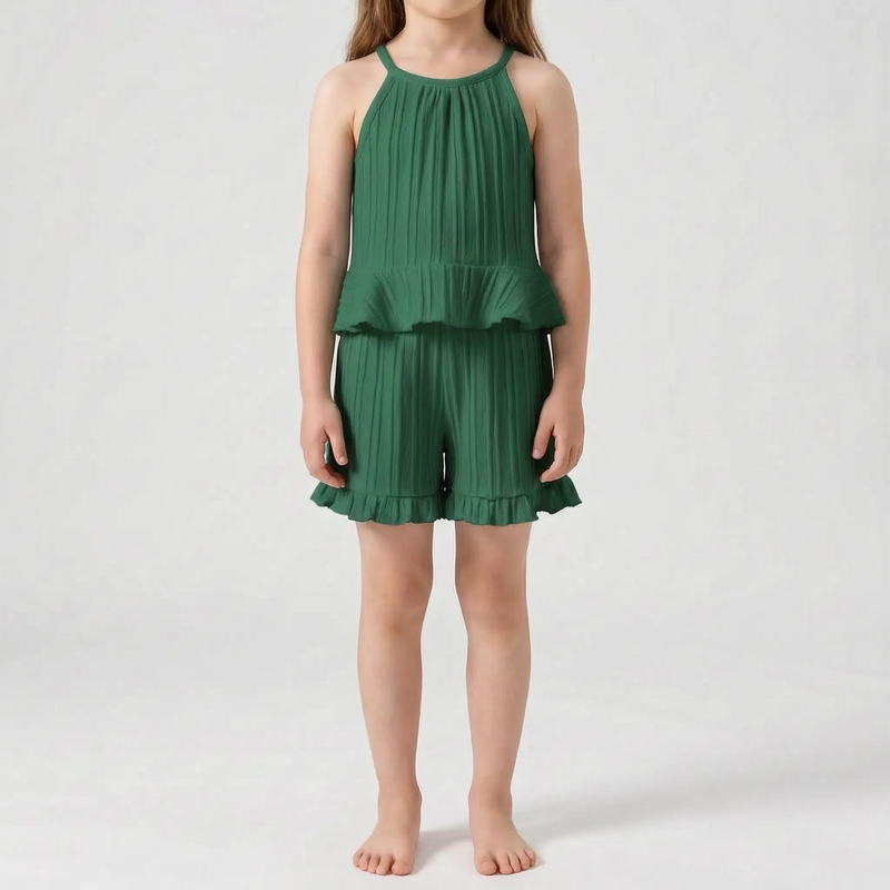 Set Aus Ärmellosem Rüschentop Und Shorts - Glimmera