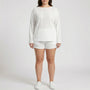 Set Aus Langarmshirt Mit Rundhalsausschnitt Und Shorts Für Große Größen - Charlene