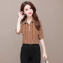 Stilvolle Damen Chiffon Bluse mit Knöpfen & Umschlagkragen – Fenya