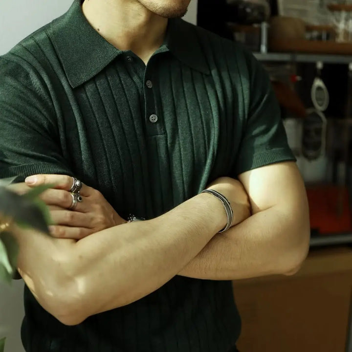Slim Fit Herren-Poloshirt mit Reißverschluss – Fabrizio