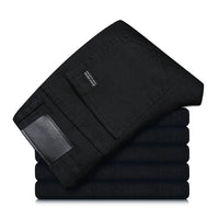 Herren Straight Fit Jeans in Schwarz mit Stretch – Milan