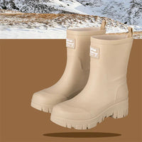 Damen Chelsea-Regenstiefeletten wasserdicht mit Blockabsatz & Profilsohle – Saphira