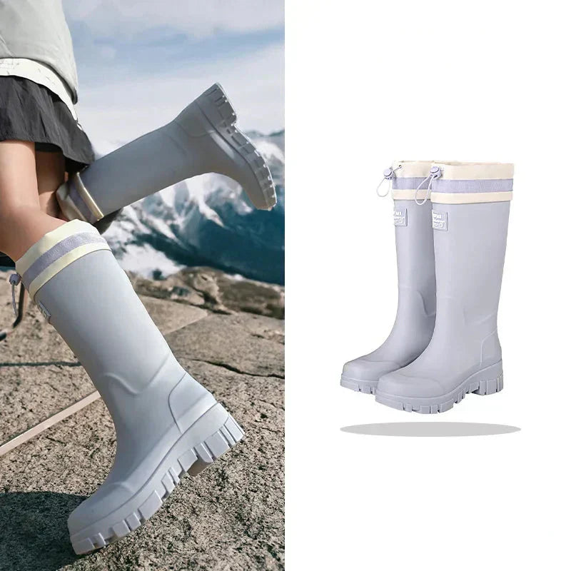 Damen Regenstiefel retro Look wasserdicht mit Antirutschsohle – Arlena