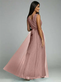 Sleeveless V-Neck Evening Dress - Lindsey