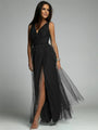 Sleeveless V-Neck Evening Dress - Lindsey