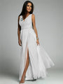 Sleeveless V-Neck Evening Dress - Lindsey
