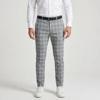 Slim Fit Cropped Check Trousers - Cornelius