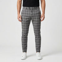 Slim Fit Cropped Check Trousers - Cornelius