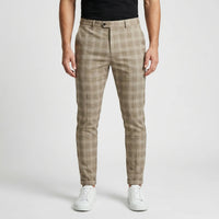 Slim Fit Cropped Check Trousers - Cornelius