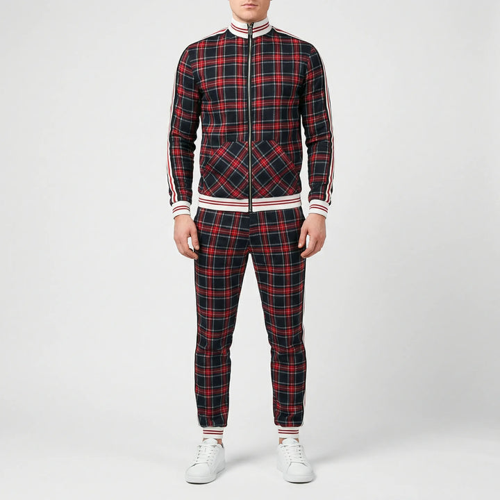 Slim Fit Jogger Set Mit Stehkragen - Riccardo
