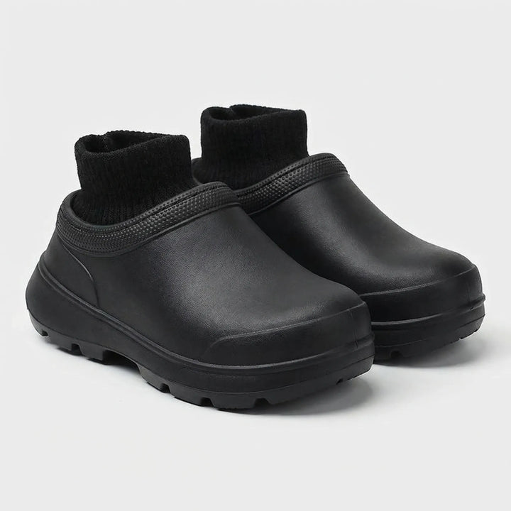 Slip-On Clog With Knitted Ankle Cuff - Madeline
