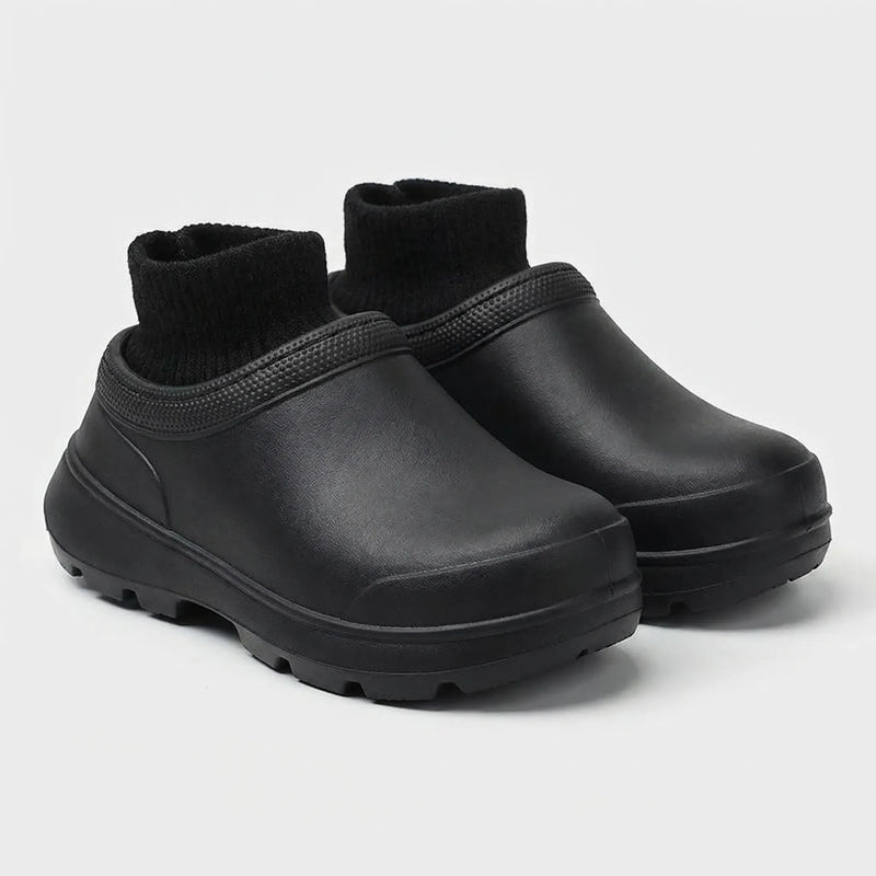 Slip-On Clog With Knitted Ankle Cuff - Madeline