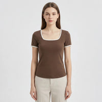 Square Neck Short Sleeve Top - Sarah