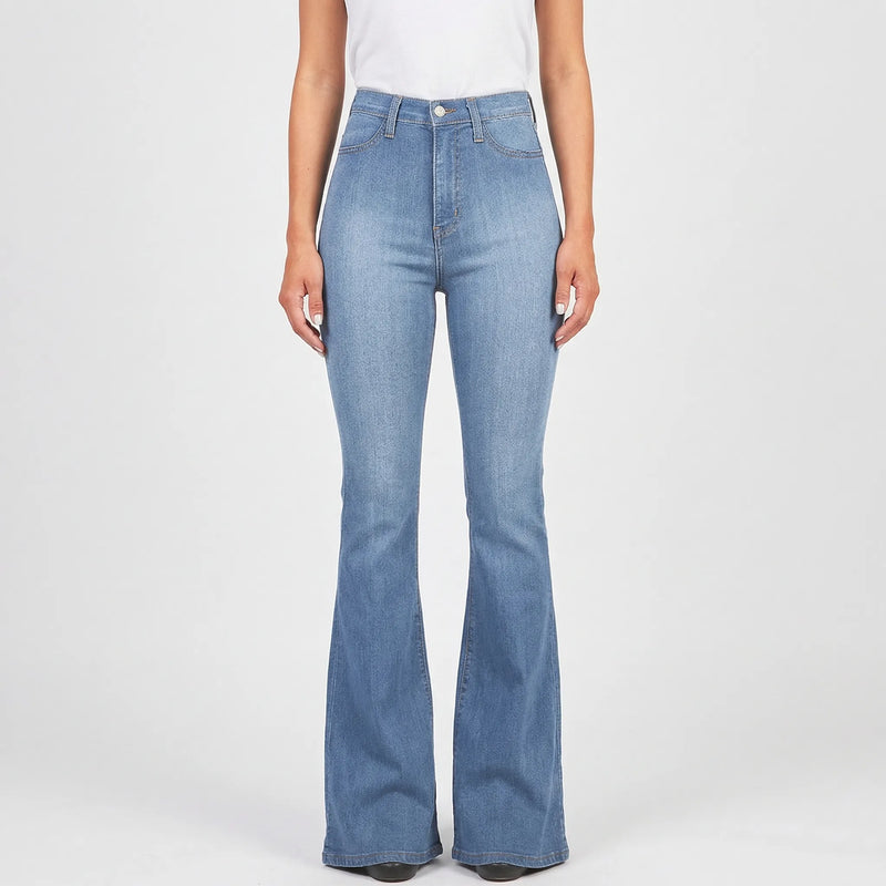 Stretchy Wide-Leg Women's Trousers - Heather