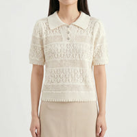 Strickshirt Damen Kurzarm -  Marjorie