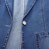 Structured Jean Blazer With Lapel Collar - Alice